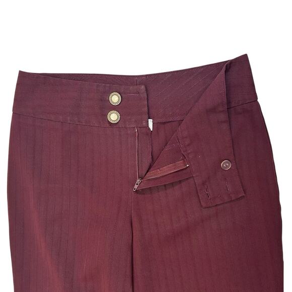 VTG A.Byer Women Sz 9 Wine Red Pinstripe Dress Pant Trouser Office Siren Career - Picture 4 of 16